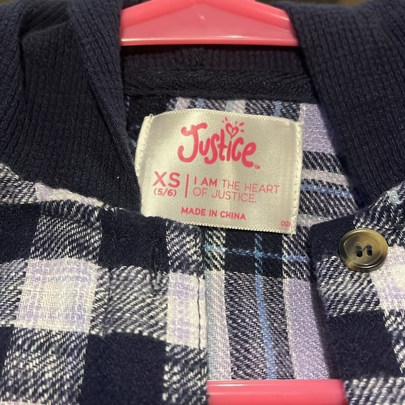 Justice XS 5/6 Flannel Girls hoodie. - Picture 3 of 6